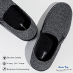 HomeTop Men's Comfy Knitted Memory Foam House Shoe Slipper with Designed Elastic Side Gores