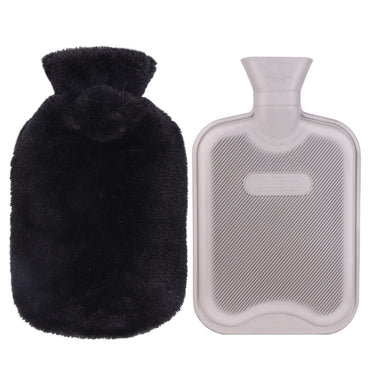 HomeTop Classic Rubber Hot Water Bottle w/Luxurious Faux Fur Plush Fleece Cover