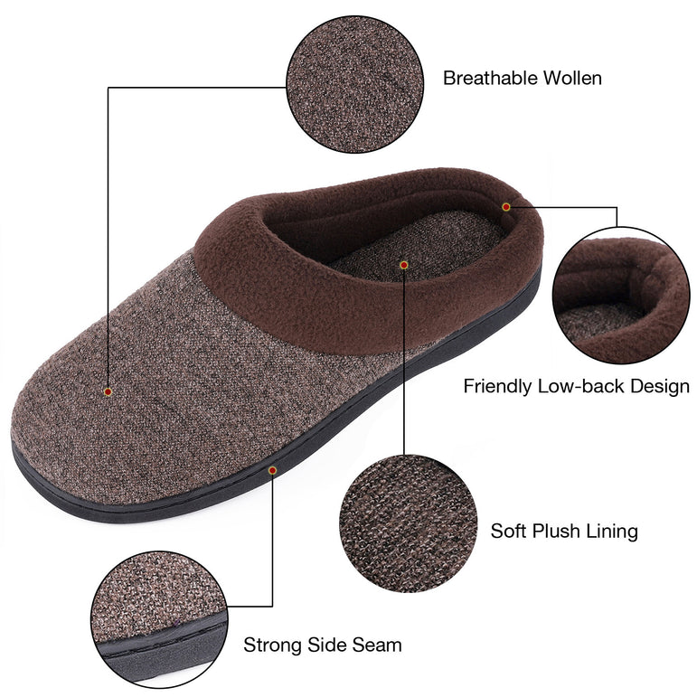 Men's Woolen Fabric Memory Foam Slippers