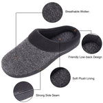 Men's Woolen Fabric Memory Foam Slippers