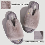 Women's Fluffy Faux Fur Open Toe Slipper