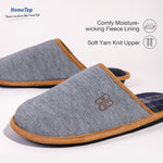 HomeTop Men's Comfy Knitted Slip on Memory Foam Slipper with Stylish Plaid Lining