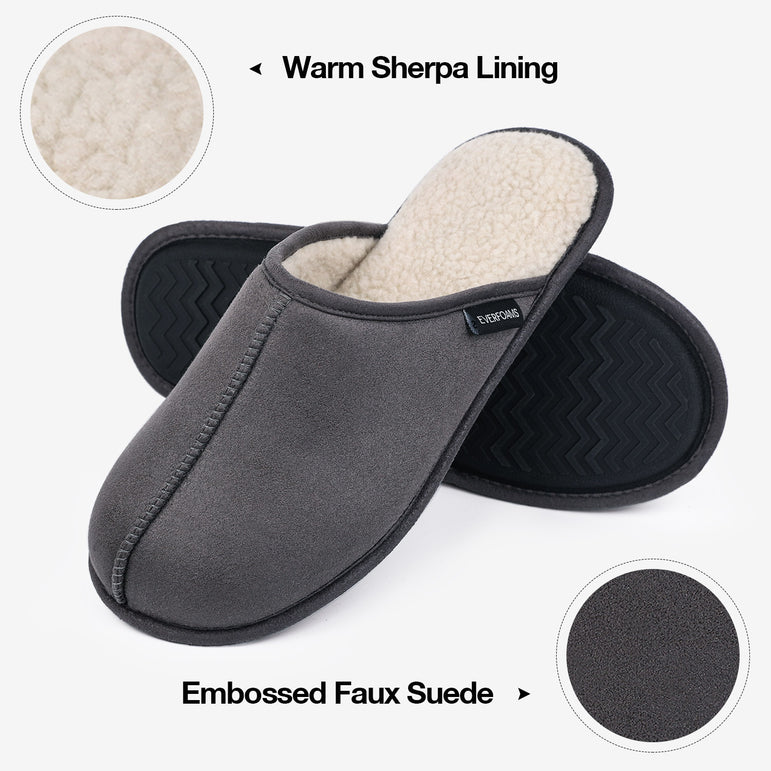 Men's Micro Suede Sherpa Lining House Slipper