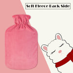 HomeTop Premium 2 Liter Hot Water Bottle with 3D Cute Alpaca Fleece Cover