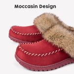 Women's Moccasin Faux Fur Trim Slippers
