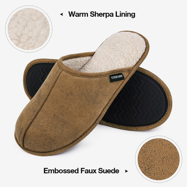 Men's Micro Suede Sherpa Lining House Slipper